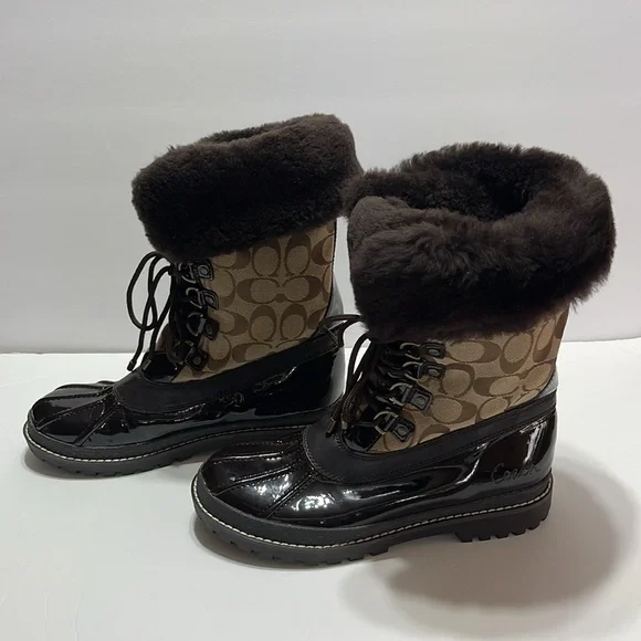 Coach Winter Snow Rain Boots “Lenora” Size 8.5B - Picture 3 of 7